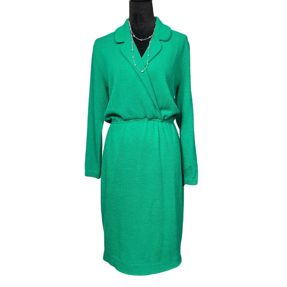 St. John Collection Vibrant Green Mini Dress
